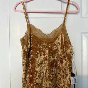 Elegant Gold Velvet Tank Top